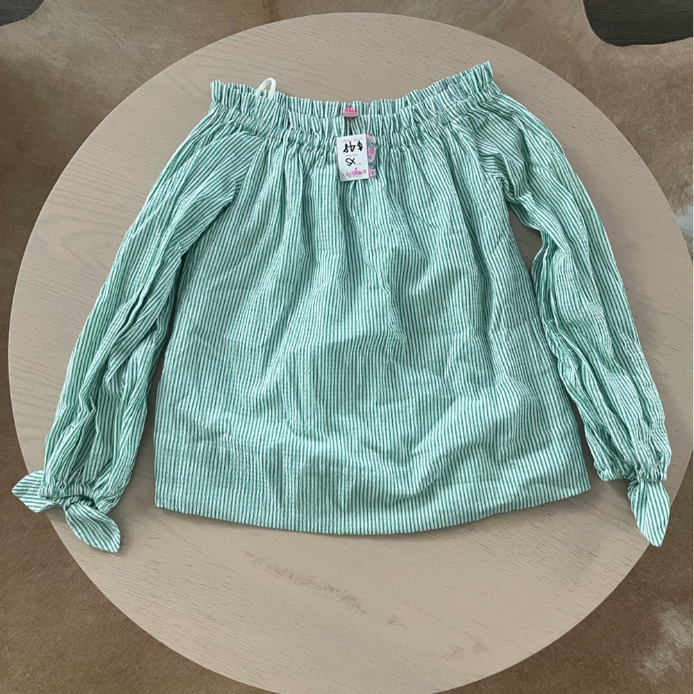 Lilly Pulitzer Green Striped Blouse